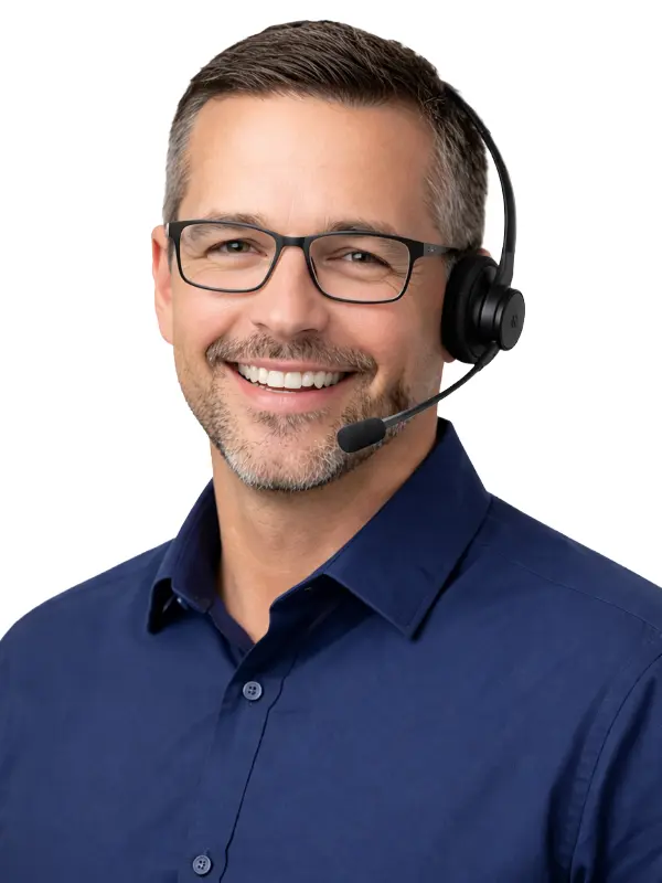 Service-Mitarbeiter mit Headset