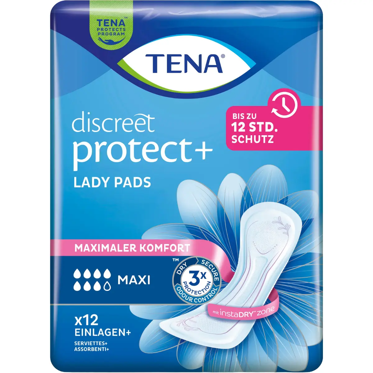 TENA discreet protect+ Lady Pads Maxi